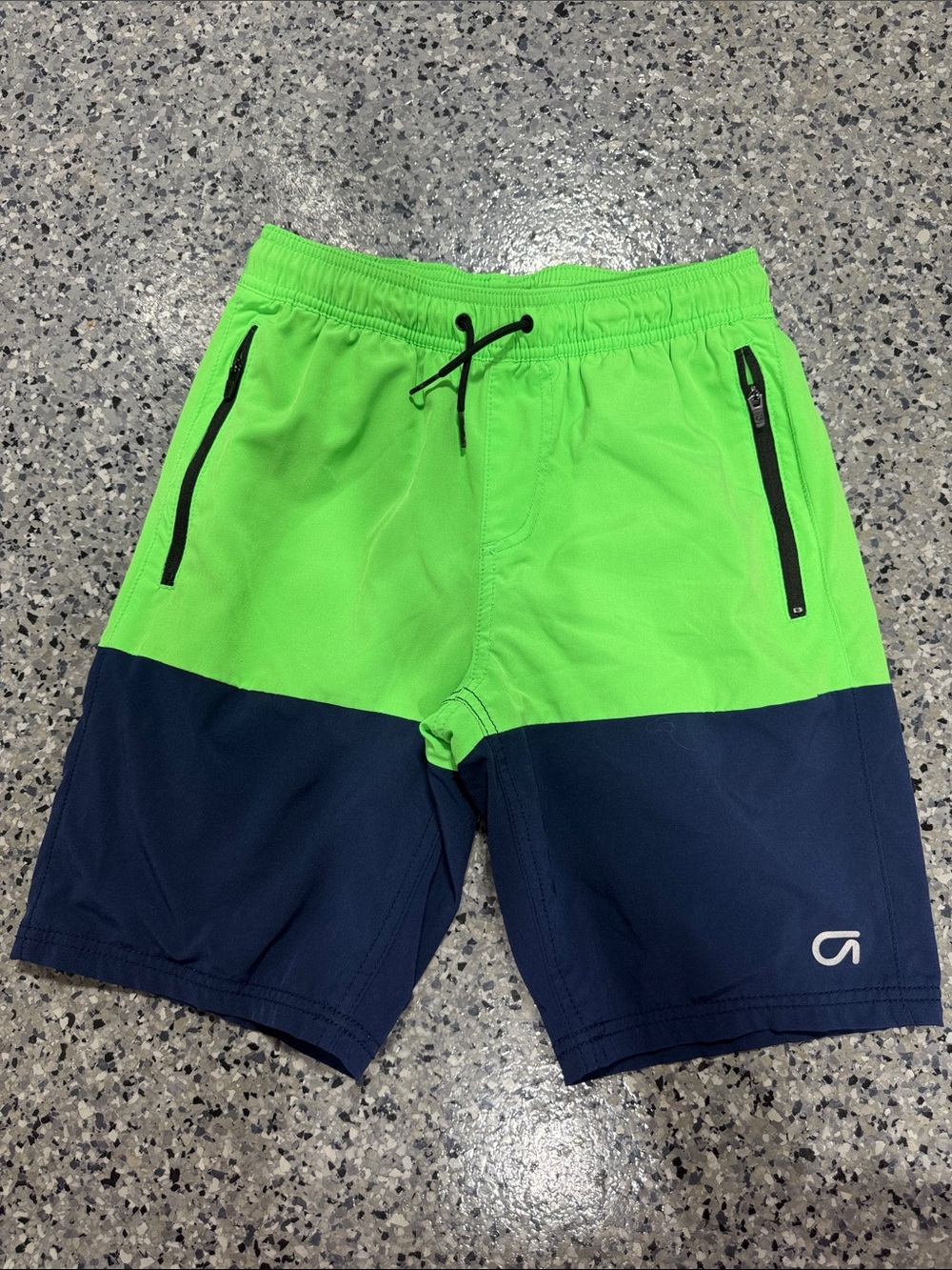 GAP Boys Two-Tone Lime Green and Navy Swim Trunks